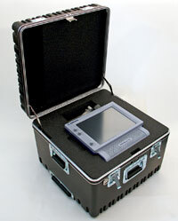 Custom Guardsman™ ATA case with HMW polyethylene shell, patented continuous frame, recessed spring-loaded handle, and built-in TSA lock — manufactured by Platt Cases in Chicago since 1921