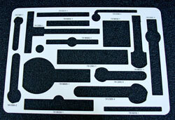 Custom silk-screened foam overlay labeling each cavity of a Platt Cases foam insert