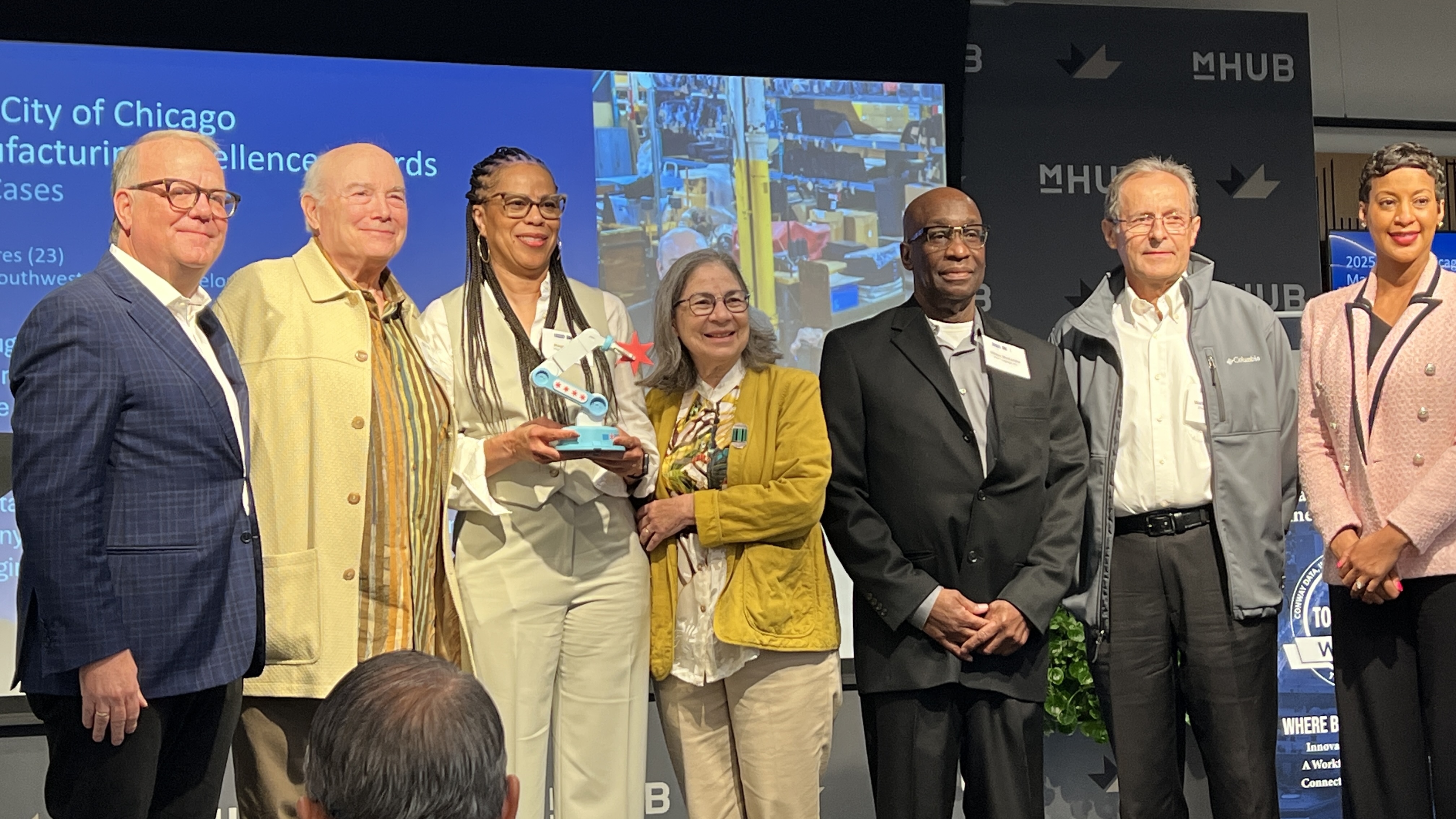 Platt Cases recognized at the 2025 Chicago Manufacturing Excellence Awards — Dan Platt accepting on behalf of the company