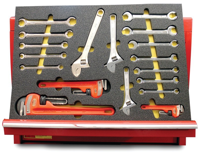 Custom cavity-cut foam insert for medical instruments, manufactured by Platt Cases