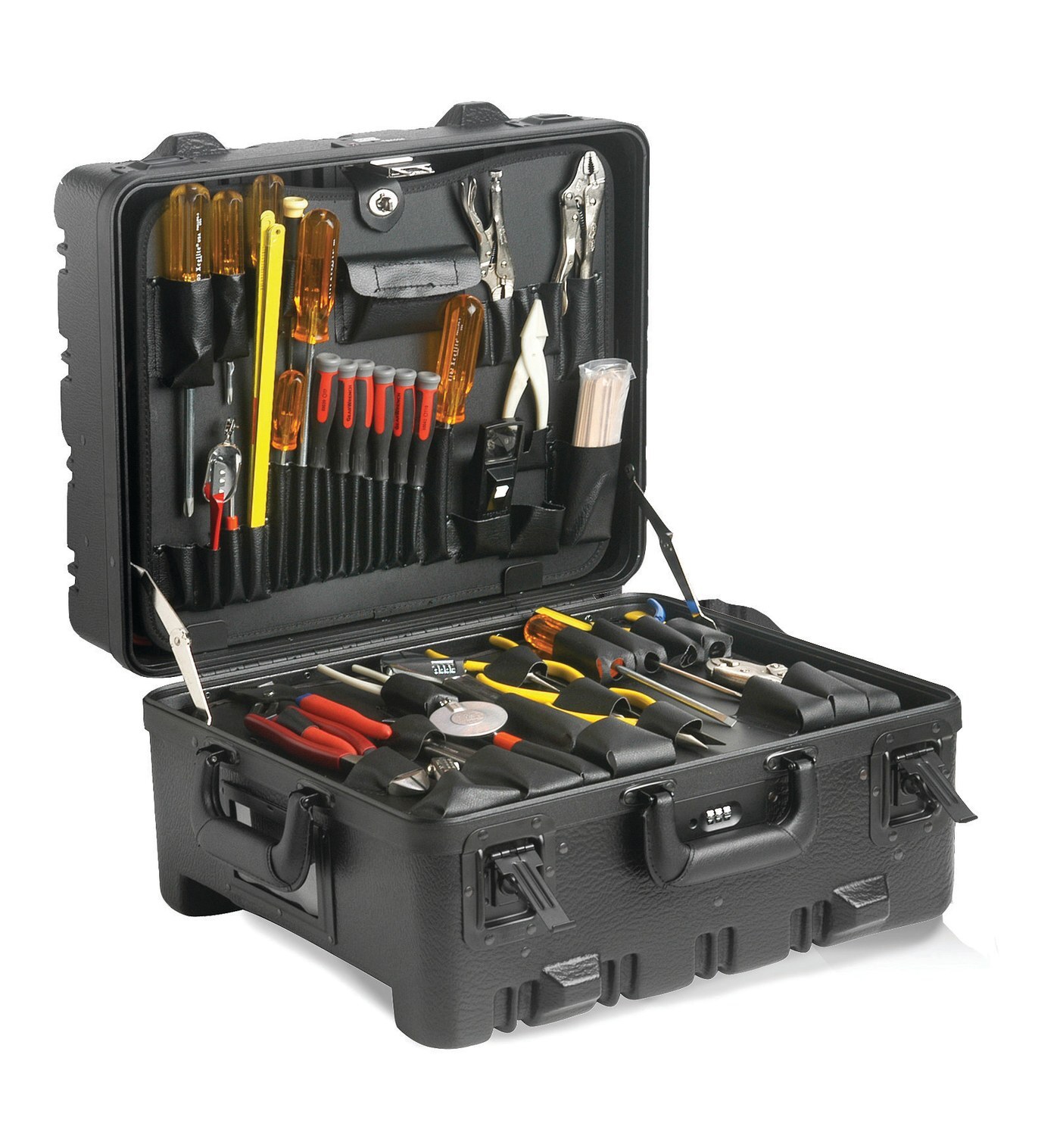 Custom tool case with pick-and-pluck foam, manufactured by Platt Cases